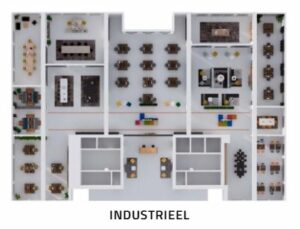 industriële kantoorinrichting grondplan