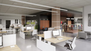 moderne kantoorinrichting open space